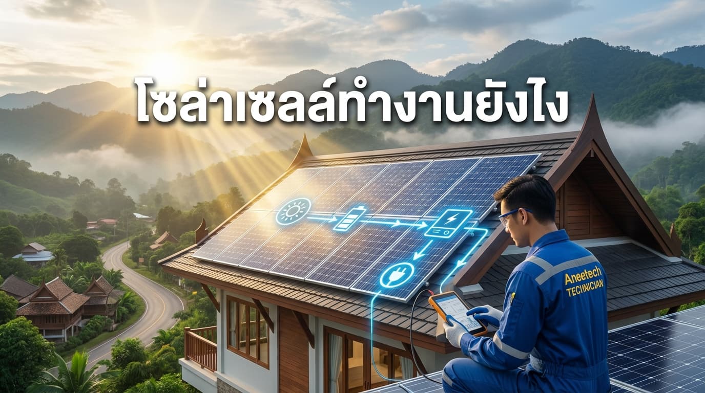 โซล่าเซลล์ทำงานยังไง? สรุปเข้าใจง่าย พร้อมแพ็คเกจประหยัดไฟในเพชรบูรณ์ โดย เอนีเทค